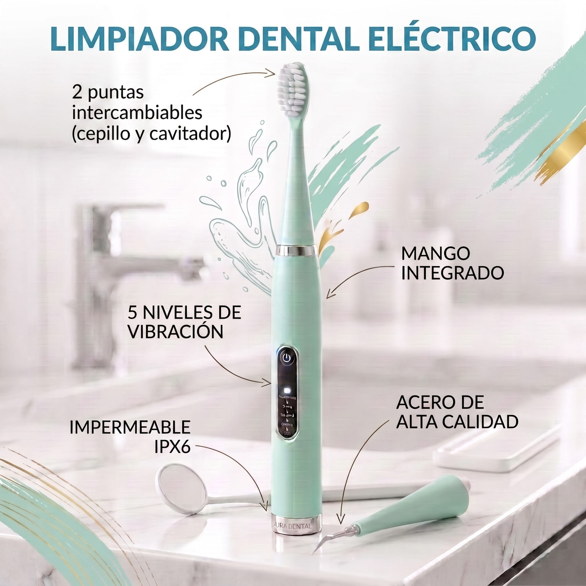 Limpiador Dental + Cepillo Eléctrico 2 en 1 Recargable - vista 4